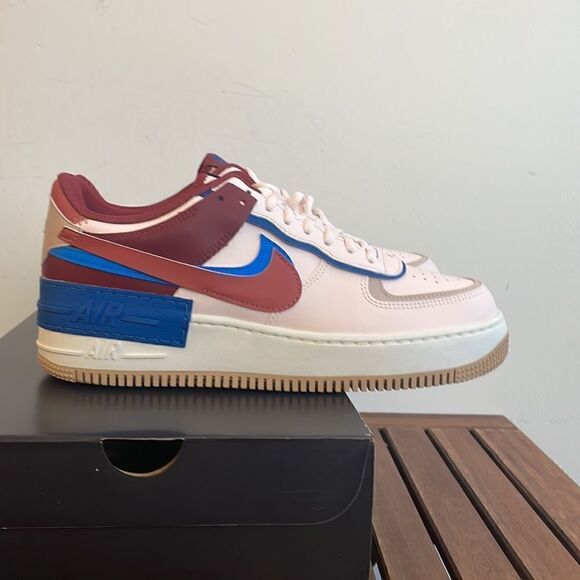 Nike Air Force 1 Shadow Light Soft Pink Team Red US Women 11/UK8.5(CI0919-601) - Picture 9 of 15